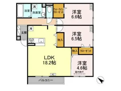 D-RESIDENCE・K沖野上(3LDK/2階)の間取り写真
