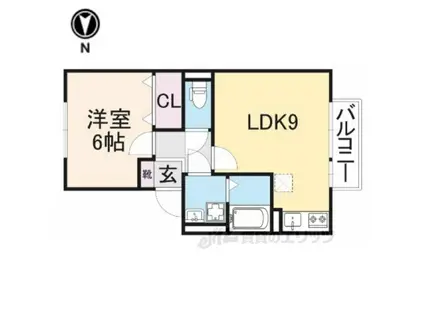 ラ・エスタシオン3(1LDK/2階)の間取り写真