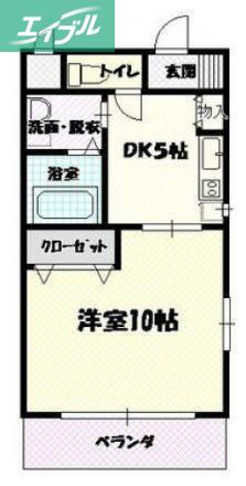 コザックス(1DK/4階)の間取り写真