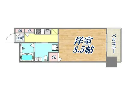ルナコート塚本(1K/8階)の間取り写真