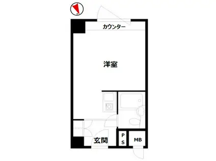五反田サンハイツ(ワンルーム/9階)の間取り写真