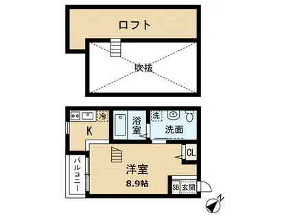 LEA吉塚(ワンルーム/1階)の間取り写真