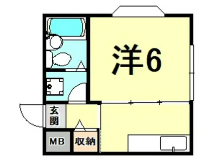 ハイツヤマトII(1K/1階)の間取り写真