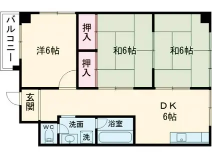 桃山ホームプラザ(3DK/3階)の間取り写真