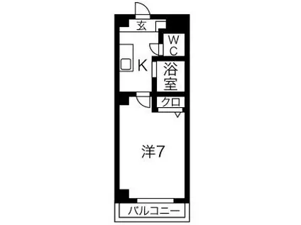 扇田グリーンハイツ(1K/2階)の間取り写真