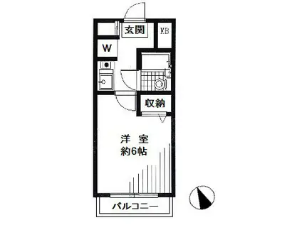 サーカス蒲田第I(1K/4階)の間取り写真