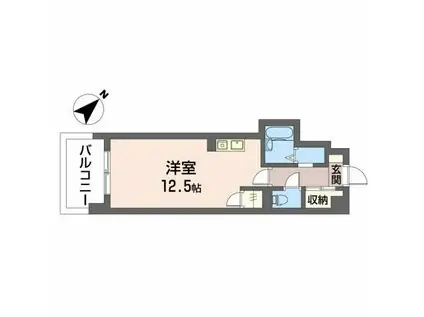 シティビラ中浜田(ワンルーム/4階)の間取り写真