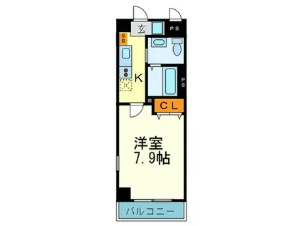 ラ・フォンテ神戸長田(1K/10階)の間取り写真
