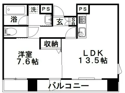 FULLAUZE(1LDK/4階)の間取り写真