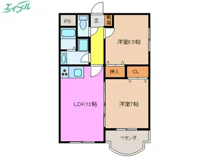 GOOD TOWN(2LDK/1階)の間取り写真