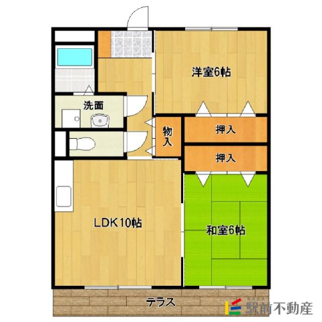 公園通雄(2LDK/2階)の間取り写真