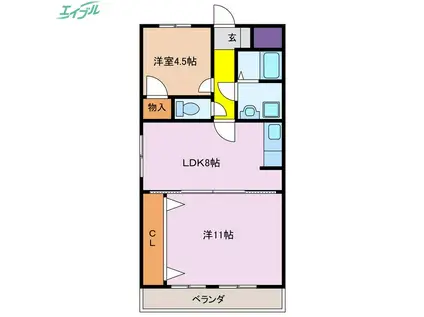 ファクタービル(1LDK/7階)の間取り写真