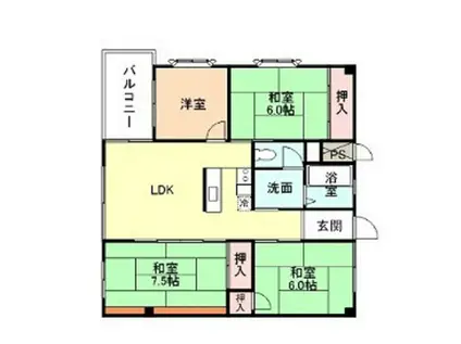 ロイヤルハイツ(4LDK/3階)の間取り写真