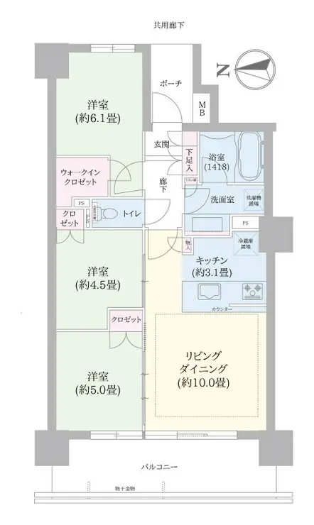 シティタワー金町 タワー棟 28階階 間取り