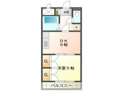 セリエ八代(1DK/2階)の間取り写真