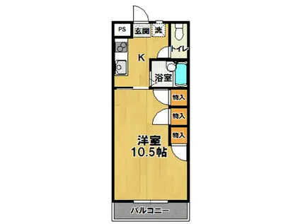 コーポ縞(1K/1階)の間取り写真