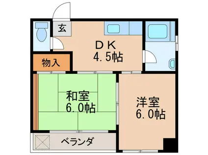 正起ビル(2DK/4階)の間取り写真