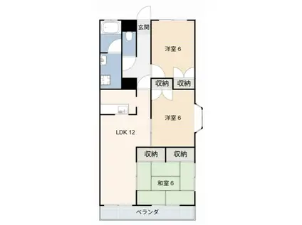 ニュークリーンシティ(3LDK/1階)の間取り写真