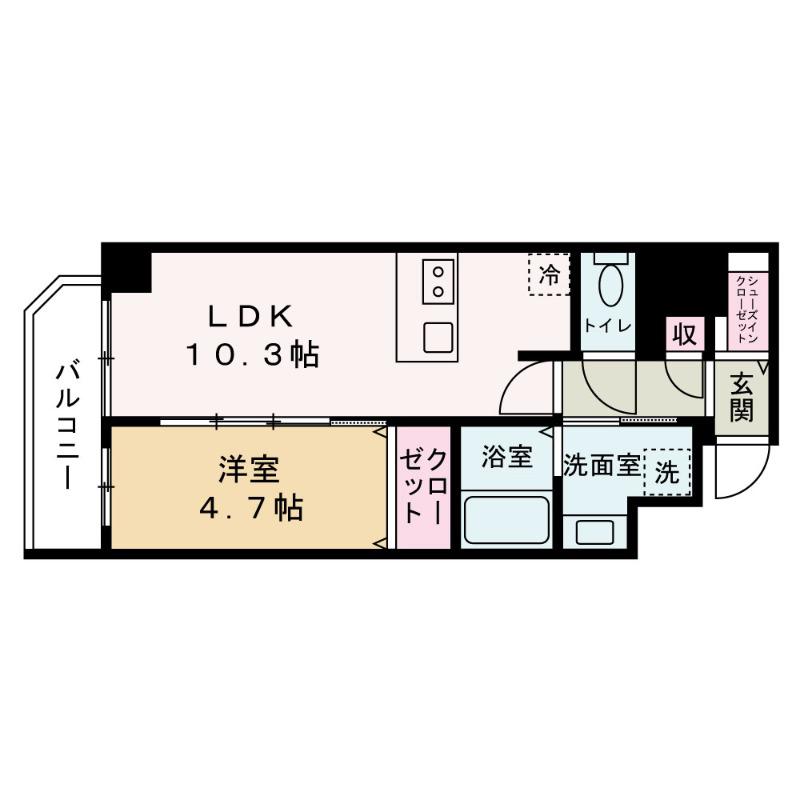 プレサンス堺筋本町駅前シェル(1LDK/12階)の間取り写真