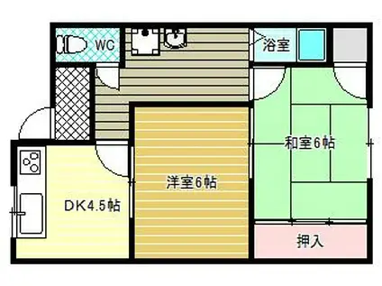 メゾン辻(2DK/3階)の間取り写真