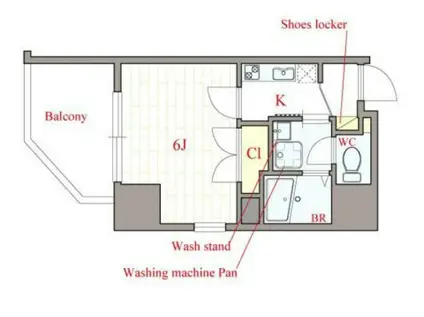 ソフィア南森町(1K/6階)の間取り写真