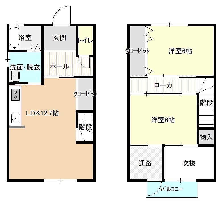 スモールフォレスト(2LDK/1階)の間取り写真