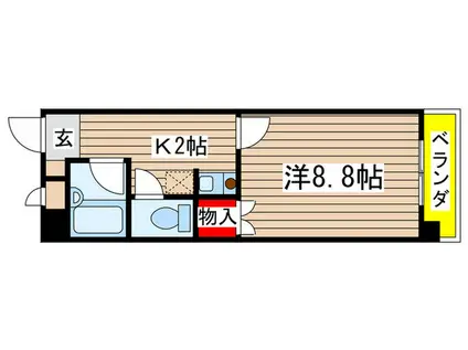 GATHERK(1K/3階)の間取り写真