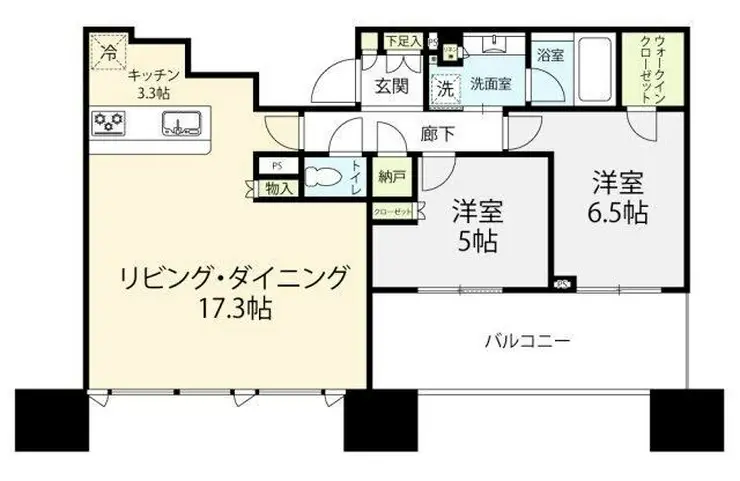 シティタワー武蔵小杉 21階階 間取り