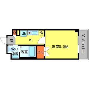 シプレス(1K/5階)の間取り写真