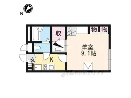 レオパレスめぞん恵智川(1K/1階)の間取り写真