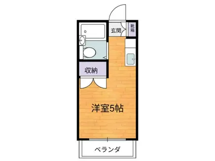 レークハウス(ワンルーム/2階)の間取り写真