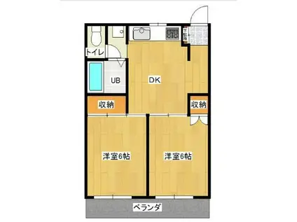 アーバンひかり(2DK/3階)の間取り写真