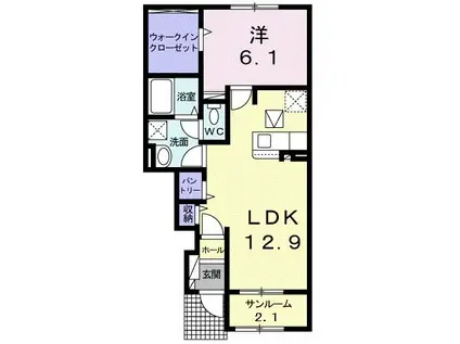 サンシャイン富堂IV(1LDK/1階)の間取り写真