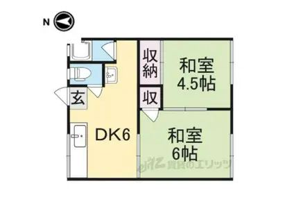 コーポ広瀬石原(2DK/2階)の間取り写真