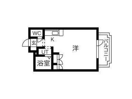 ルーベンクラッセ(1K/2階)の間取り写真