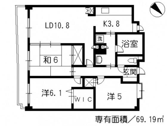 JCITY古市駅前(3LDK/11階)の間取り写真