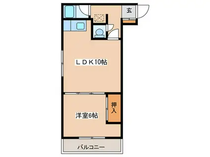 第1粕谷マンション(1LDK/3階)の間取り写真