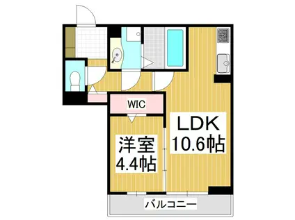THREE(1LDK/1階)の間取り写真