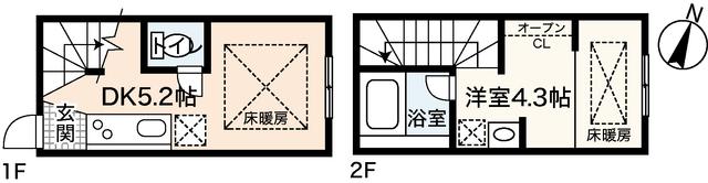 アルミロ己斐上(1DK/1階)の間取り写真