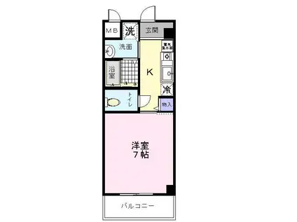 カーライル堺市駅前(1K/3階)の間取り写真