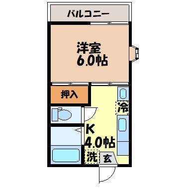 ルミナシア片淵(1K/2階)の間取り写真