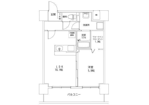 F・STAGE江平 イースト(1LDK/7階)の間取り写真
