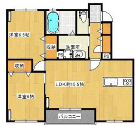 リガーレ天神東A(2LDK/2階)の間取り写真