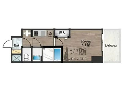 アドバンス大阪リーヴァ(1K/9階)の間取り写真