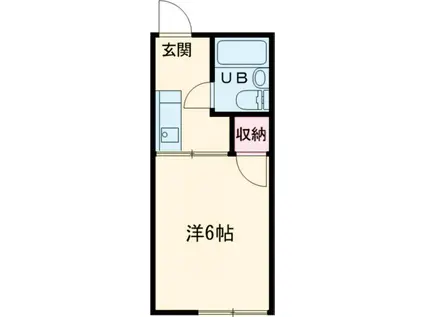 サンピア伊勢(1K/2階)の間取り写真