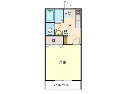 パーソナルマンション富士I(1DK/1階)の間取り写真