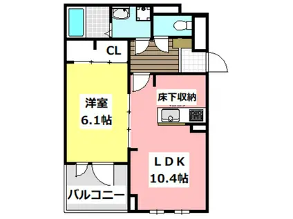 カーサフェリーチェ(1LDK/1階)の間取り写真