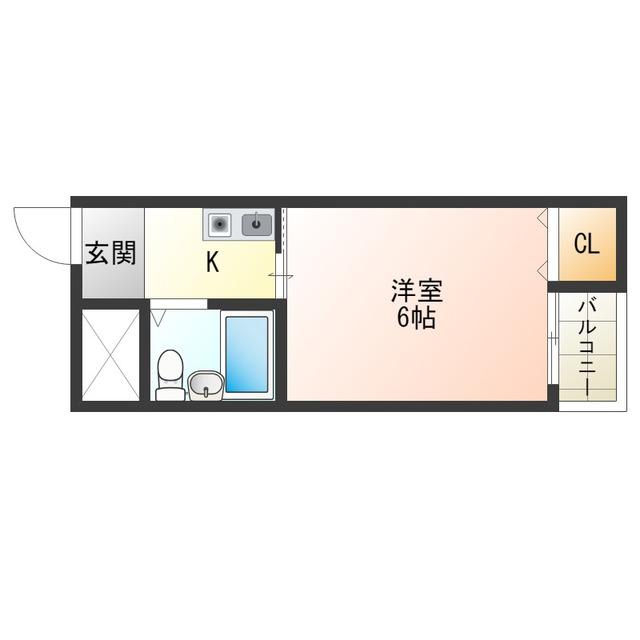 フォンタル西九条(1K/3階)の間取り写真