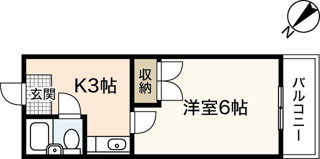 シャンテ長束(1K/4階)の間取り写真