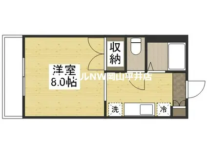 マーガレットM(1K/3階)の間取り写真